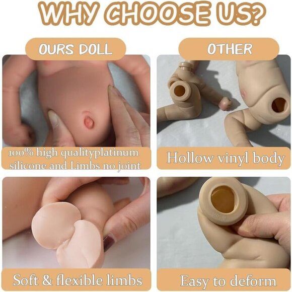 12 inch Realistic 2.3lb Full Body Silicone Sleeping Baby Girl Reborn Baby Dolls - Picture 5 of 6